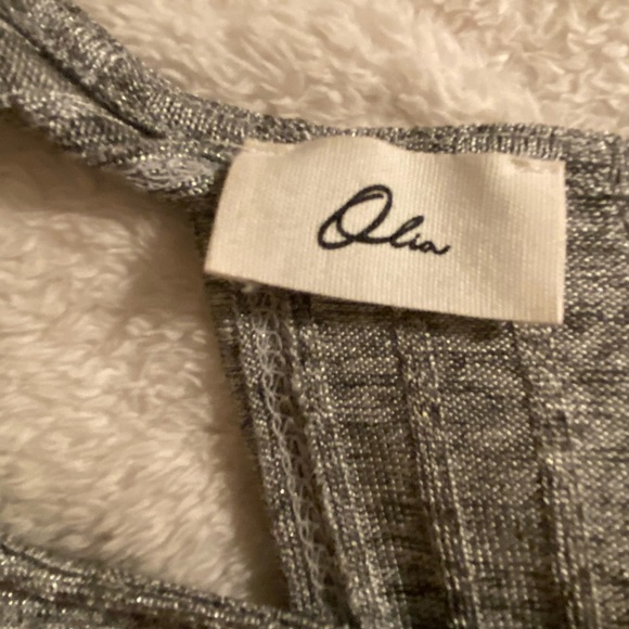 Gray sparkly wrap long sleeve crop top - Picture 3 of 3